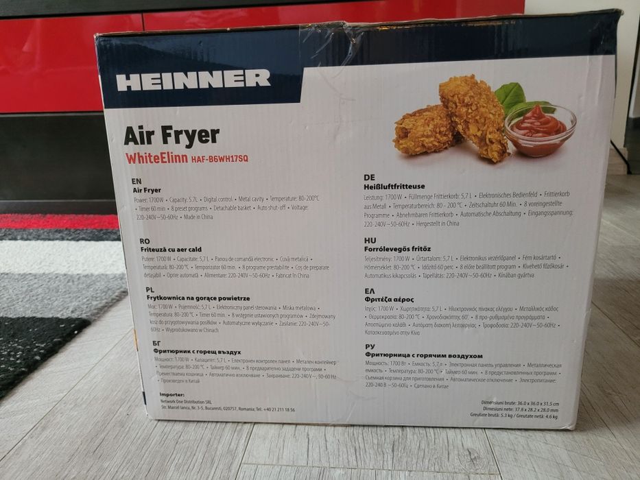 Friteuza cu aer cald Heinner HAF-B6WH17SQ,