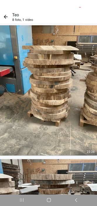 Masute cafea rotule cu epoxi uscate in uscator