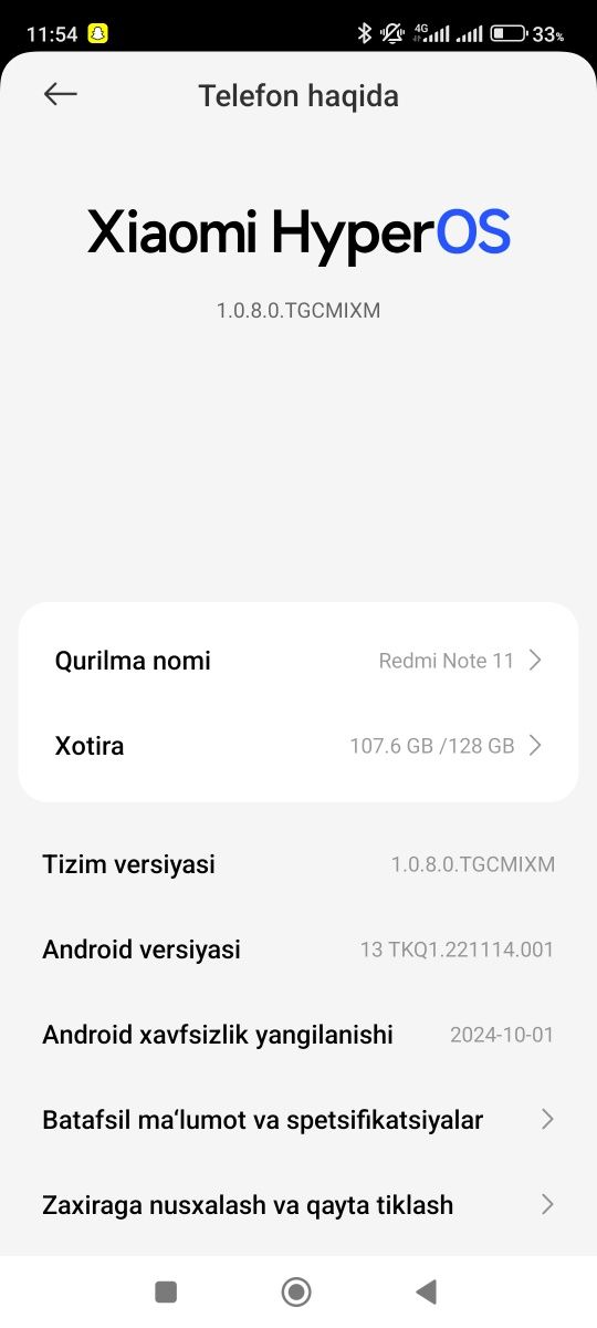 Redmi Not 11 Telefon sotiladi