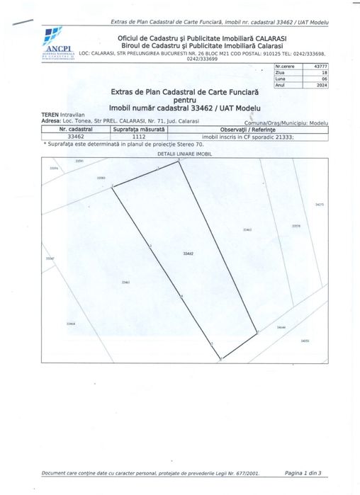 Vand teren intravilan - loc. Tonea, jud. Calarasi