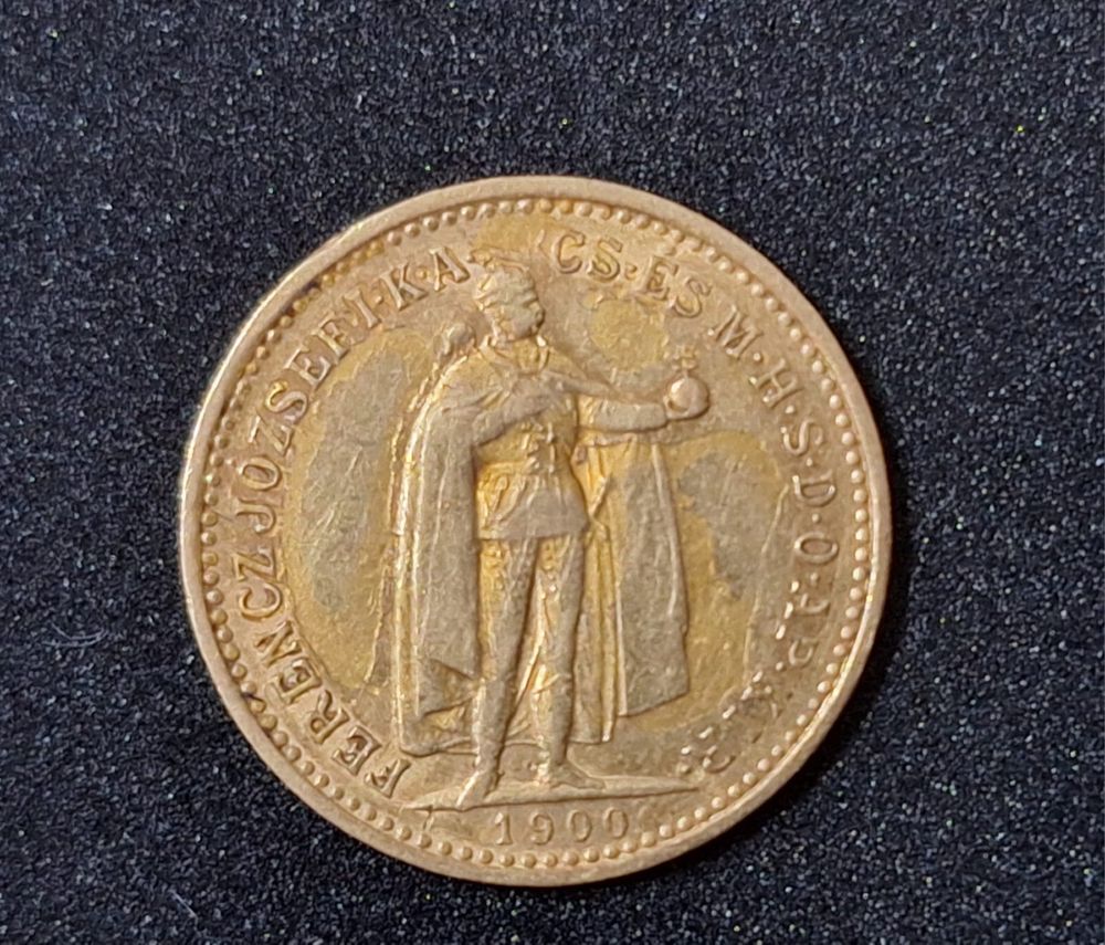 Vând Monedă aur - 10 Korona Ferenc Jozsef 1900, 3.38 grame