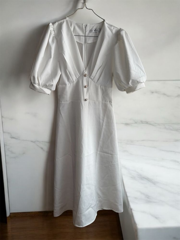 Rochie elegantă albă cununie civilă