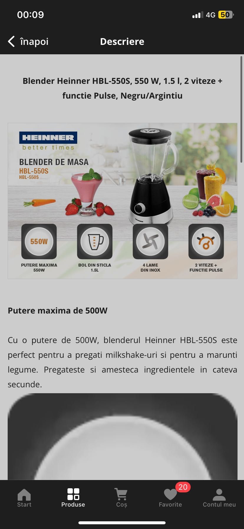 Blender Heinner HBL 550s, 550w