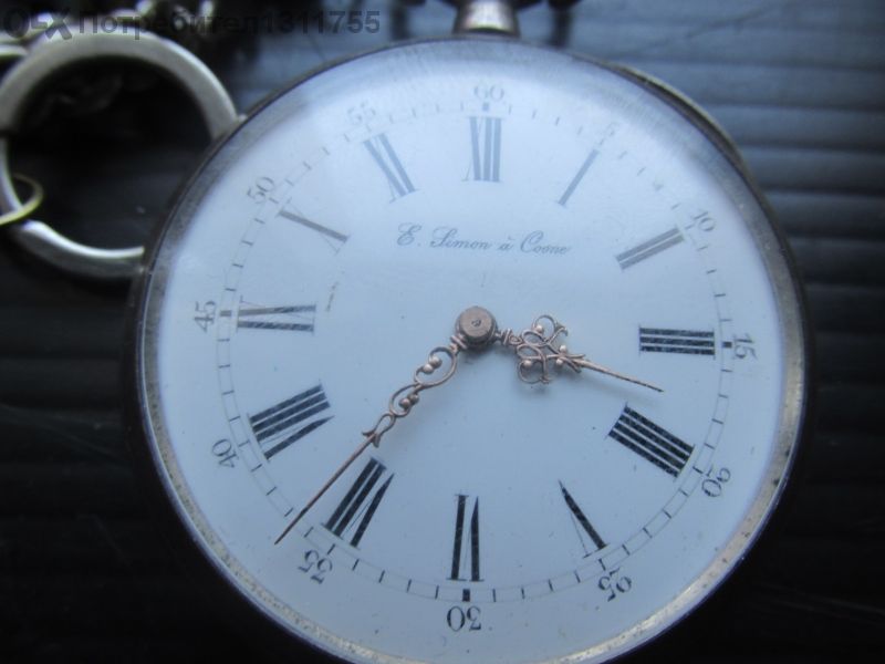 старинен сребърен френски джобен часовник