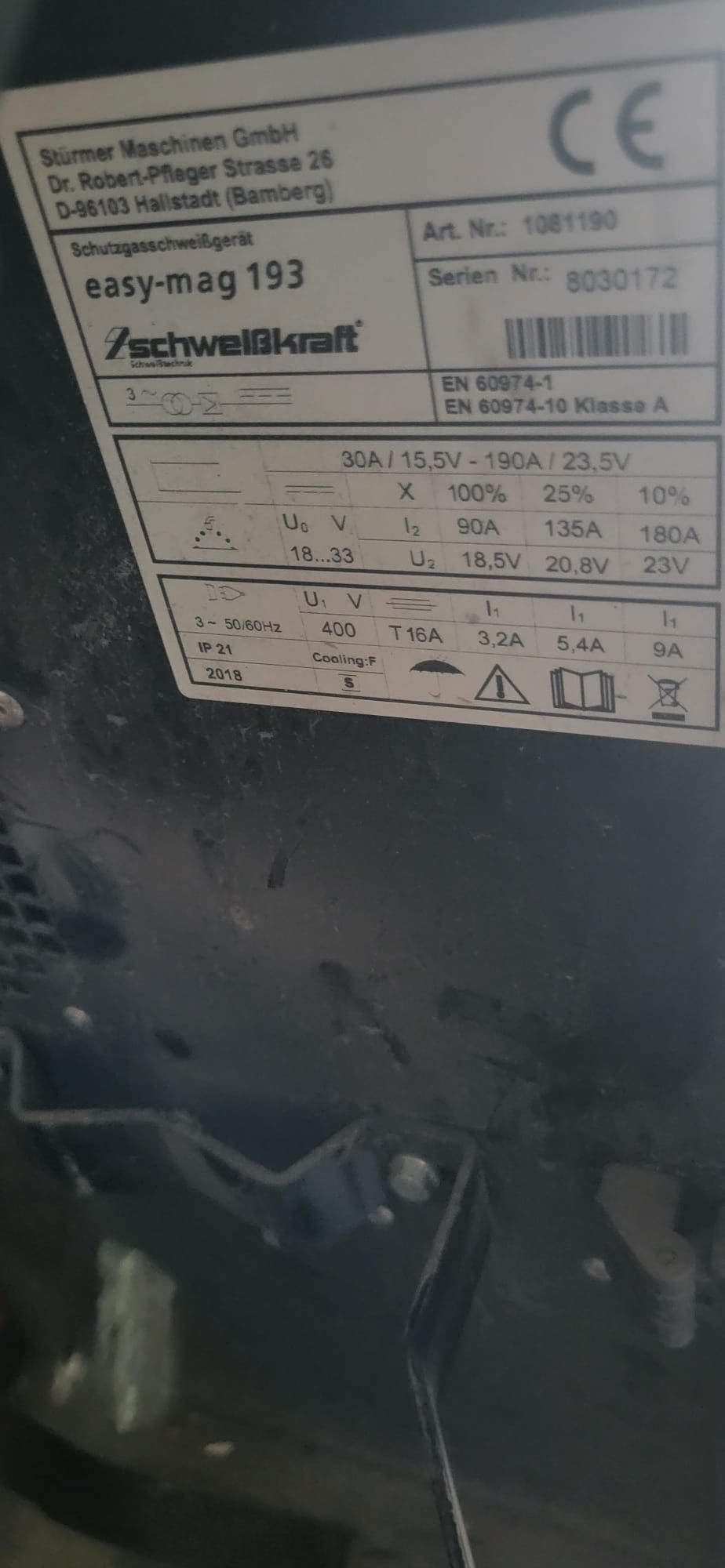 Aparat de sudură cu gaz protector Schweißkraft EASY-MAG 193