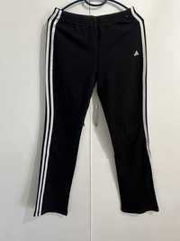 Pantaloni Adidas trening dama marimea S bumbac 100% negru dungi albe