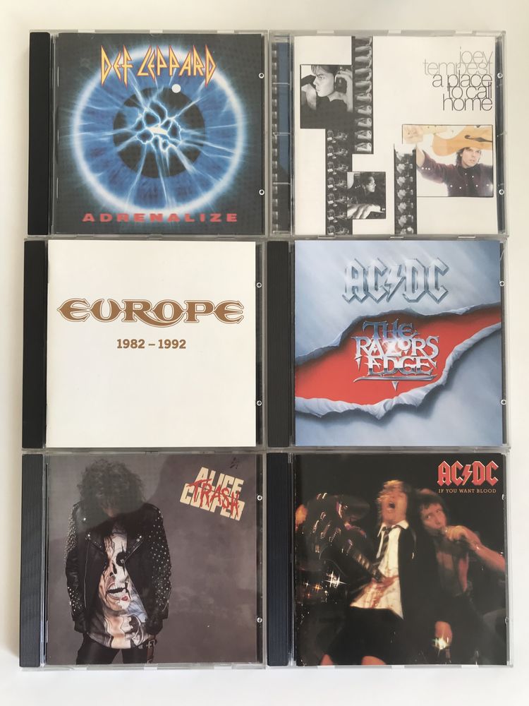 Vand cd-uri originale,DefLeppard,Europe,Ac-Dc,AliceCooper, J.Tempest