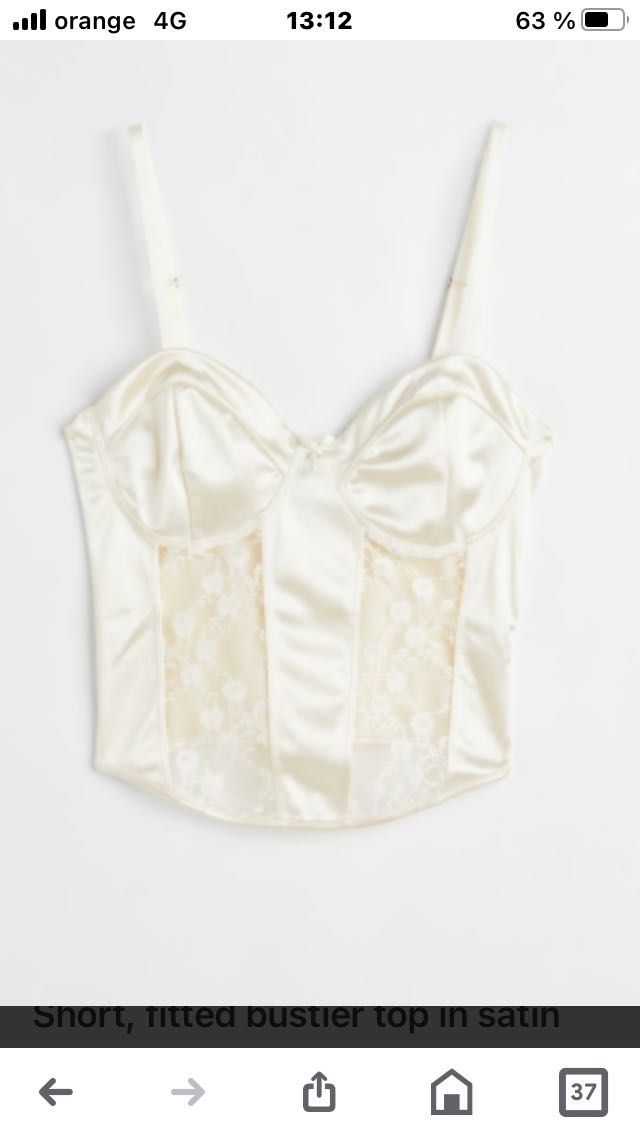 bustiera tip corset din satin H&M