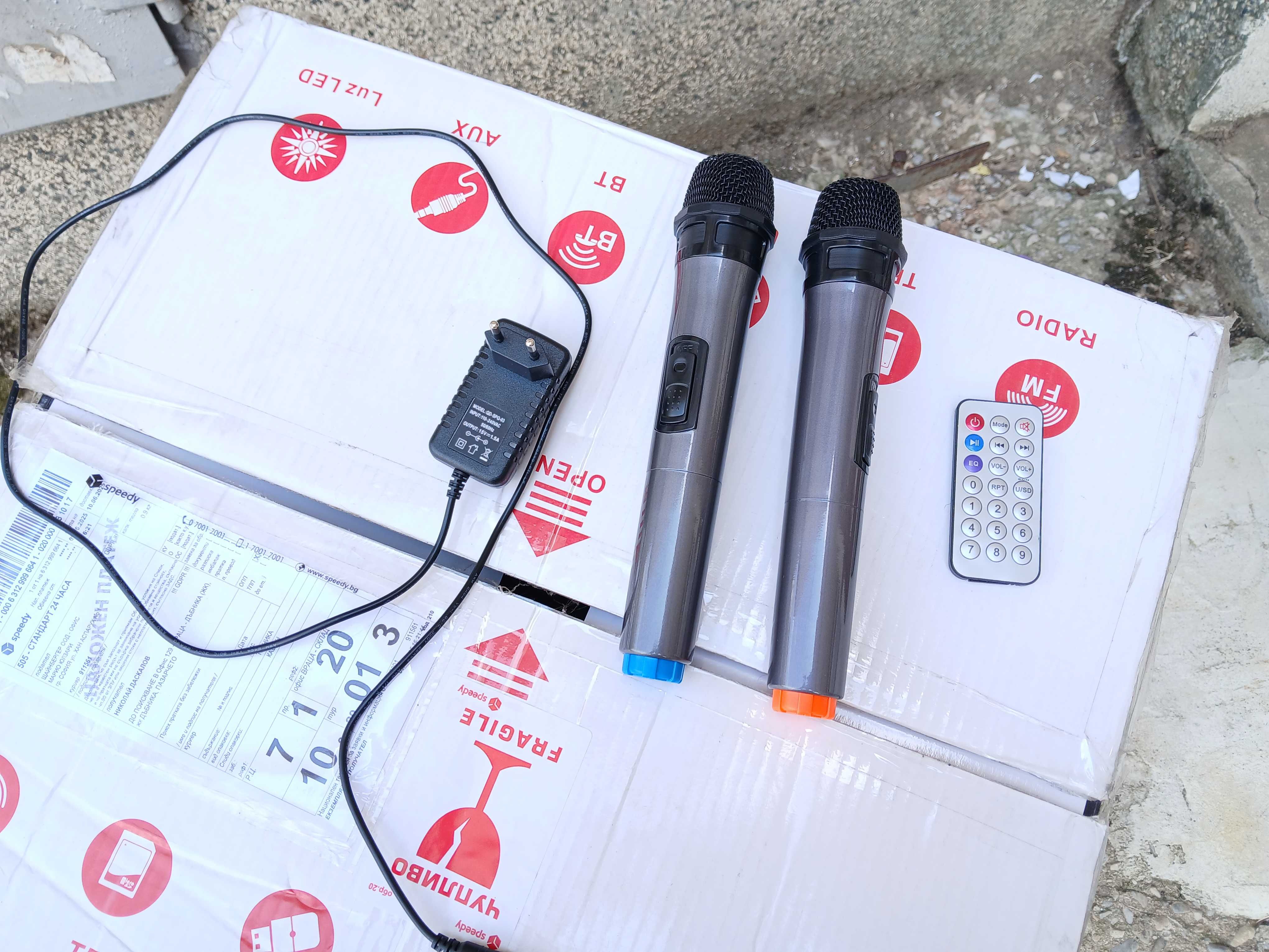 Караоке , колона , музика , микрофон , usb , bluetooth