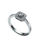 Inel cu diamant, argint, Charlesia certificat originalitate