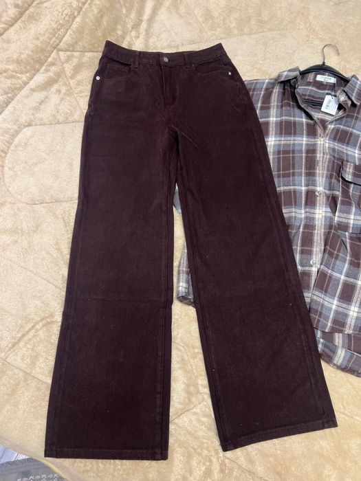 Коричневая рубашка в клетку