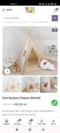 Cort de joaca Teepee Almond