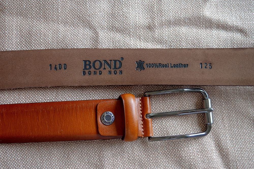 Curea din piele 100% BOND culoare maro deschis