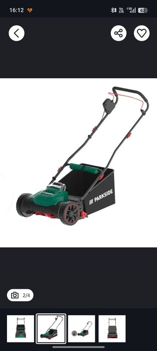 Mașină de tuns iarba parkside 20v pe acumulator