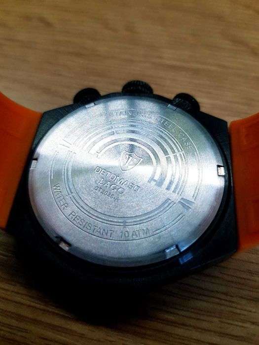 Ceas Barbatesc Detomaso Lago sport, cronograf, cu curea de Silicon