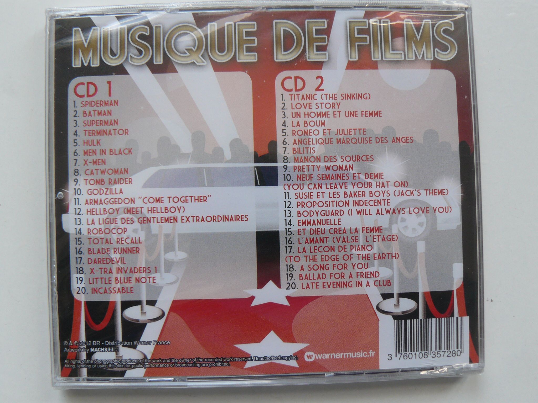 CD Dublu Compilatie MUSIQUE DE FILMS,Nou,Original Franta,Raritate RO