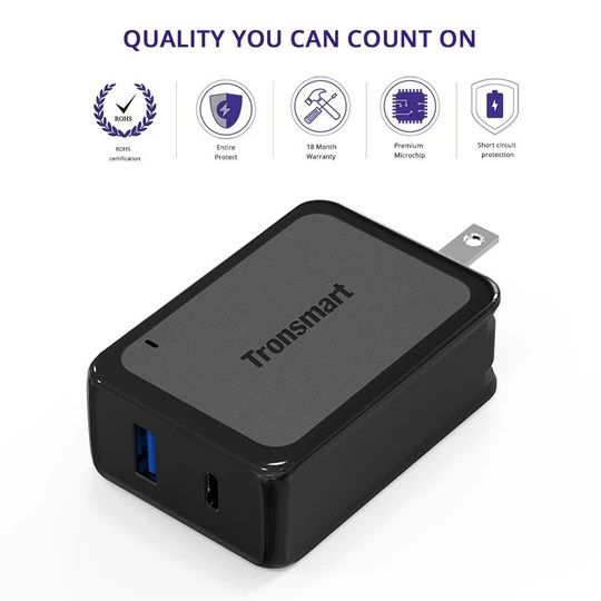 Двойное Quick Fast Charge 3.0 зарядное устройство, зарядник TRONSMART®