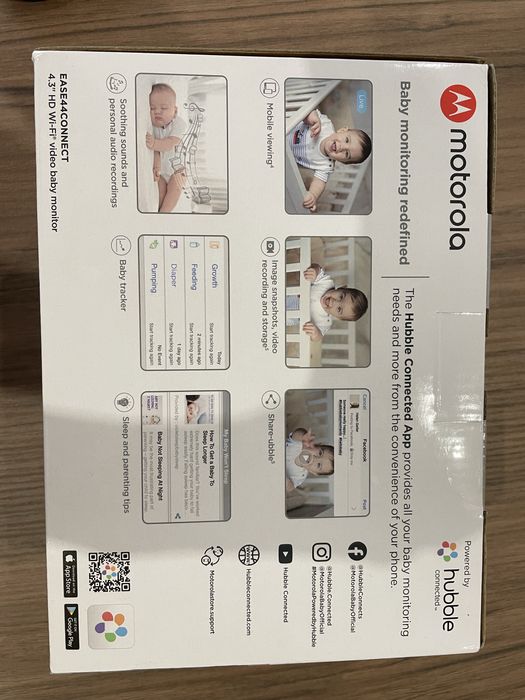 Бебефон Motorola Nursery Ease 44 Connect с приложение Hubble и Wi-Fi