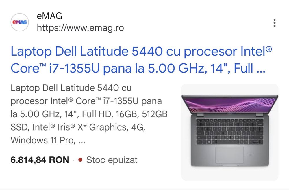 NOU Laptop Dell Latitude 5440 i7-1355U 16G 256G