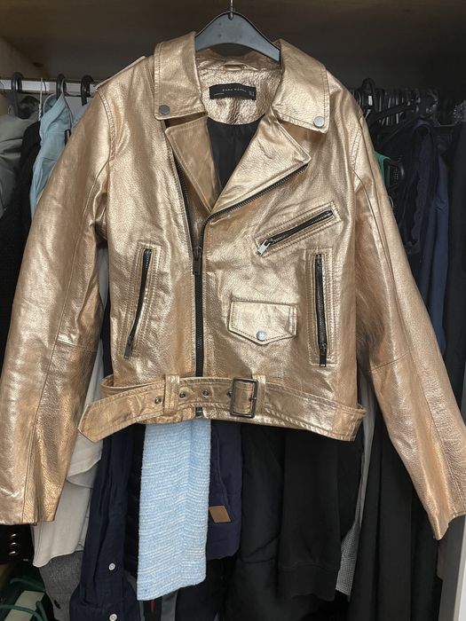 Яке естествена кожа Zara розово злато