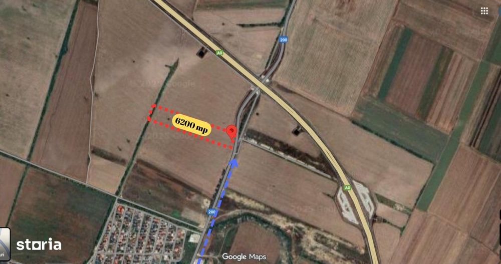 Teren intravilan cu acces direct la DJ 200 si A0 | 6.118 mp | Ștefane