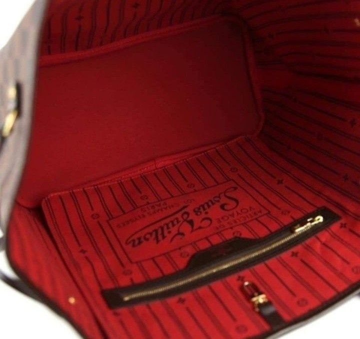 Geanta piele naturala LV Neverfull,certificat,saculet,card,eticheta
