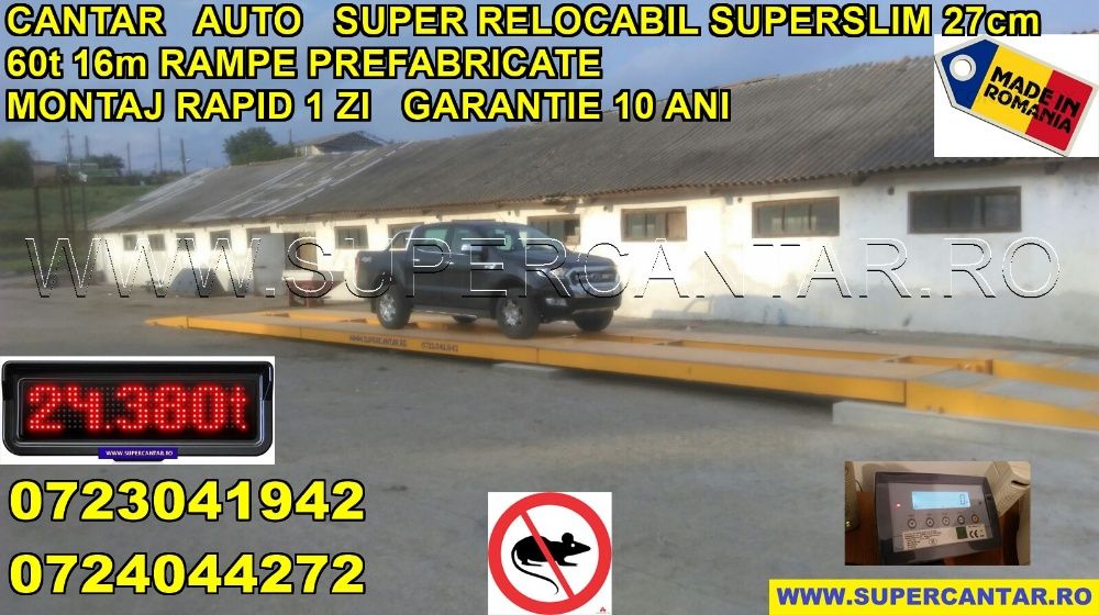 Cantar Auto 60t-80t 16-18m Nou Superslim 30cm SUPER RELOCABIL
