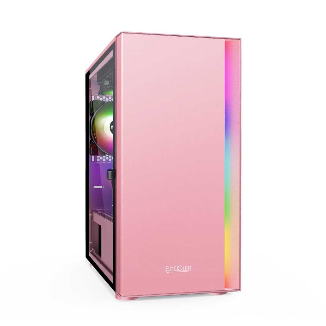 Корпус PCCooler PLATINUM LM300P ARGB, pink, Mini tower