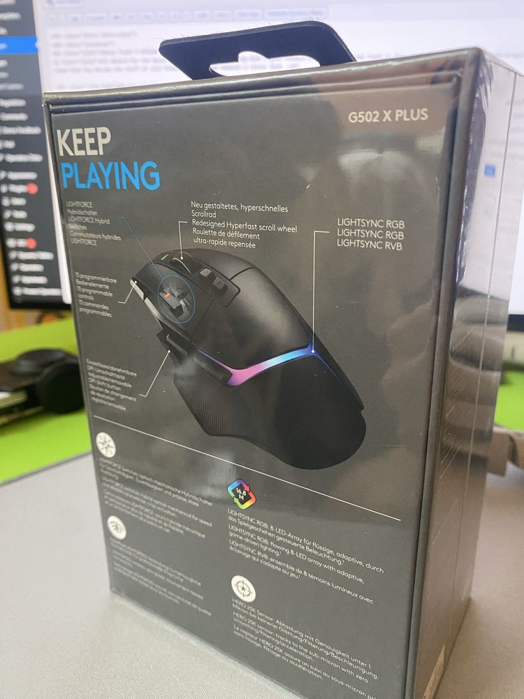 Logitech G502 X Plus – Геймърска безжична мишка