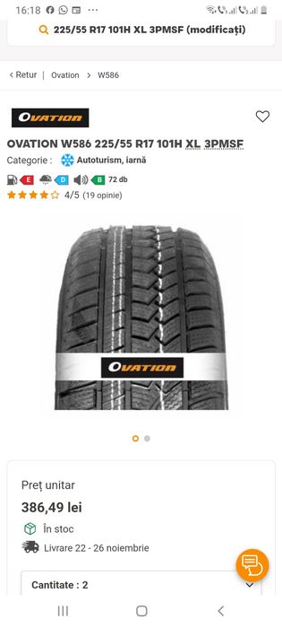 Jante Borbet 225 55 17 aproape noi M+S 2000lei