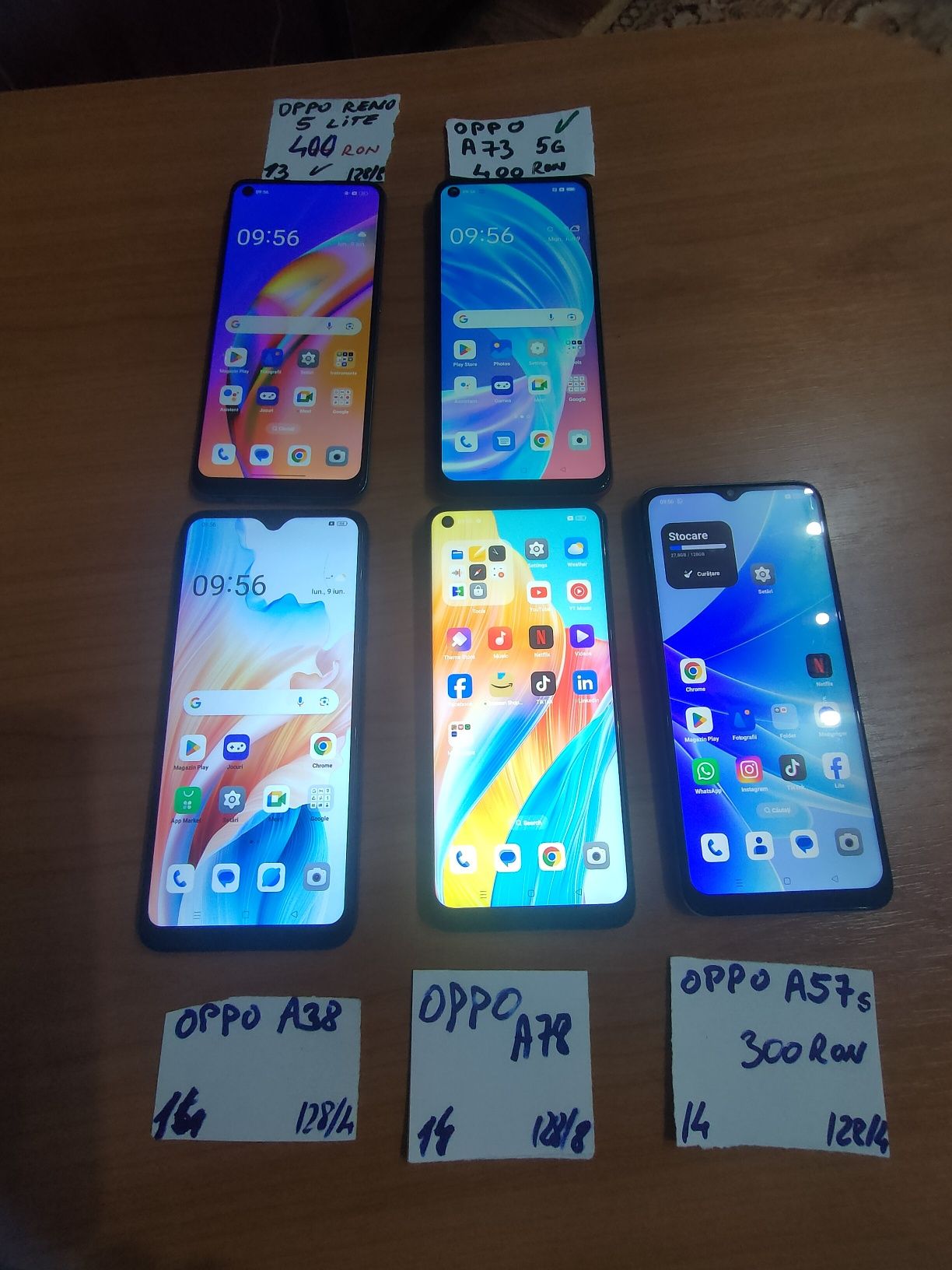 Oppo Reno5,A38,A57s,A73,A78