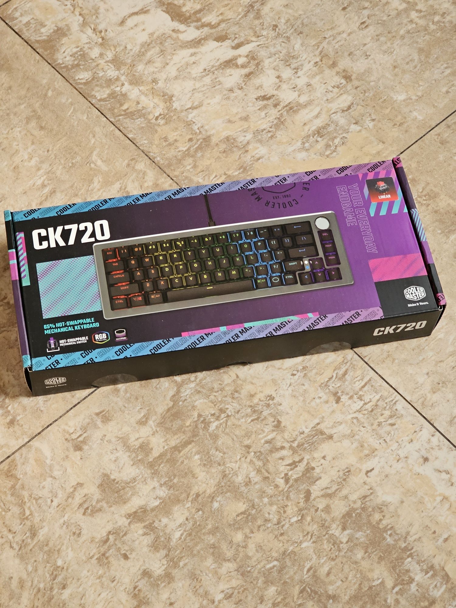 Cooler Master CK720 Tastatură mecanică pentru jocuri cu gri spațial 65