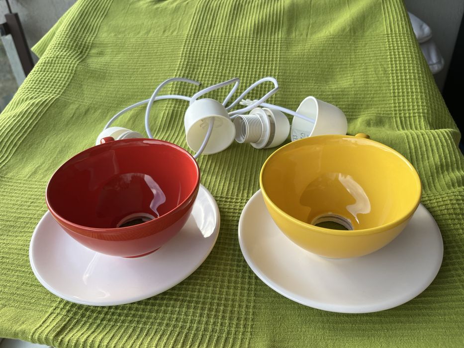 Lustre / corpuri de iluminat ceasca si farfurie set de 2