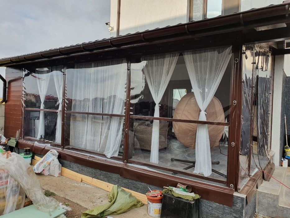 Inchideri Terase, Foisoare cu folie CRISTAL (PVC) tratata anti UV