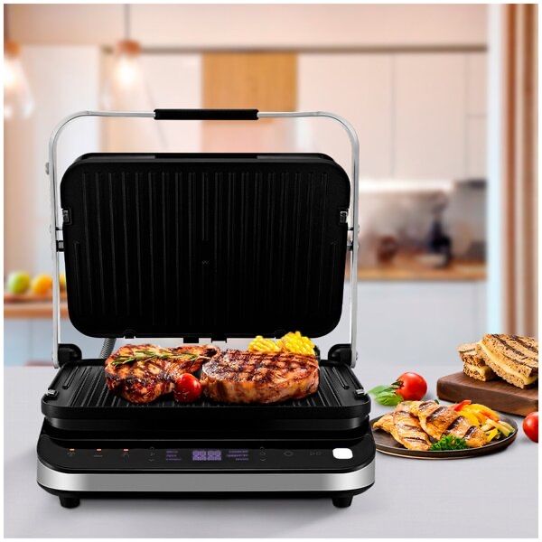 Электрогриль KitFort КТ-1682, черный и серебристый