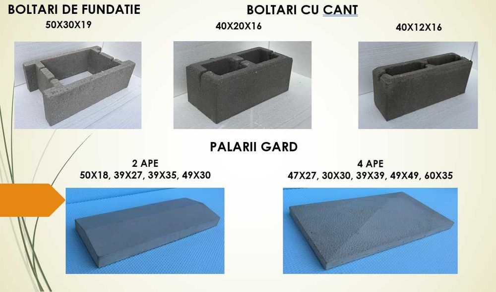 Boltari vibropresati calitatea I