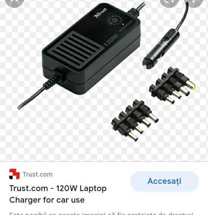 Incarcator Laptop Universal - priza auto 12V.