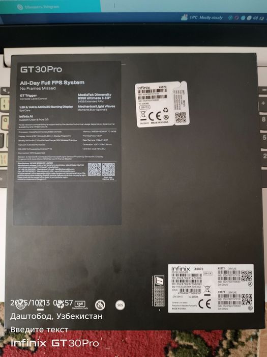 Infinix gt 30 pro 24/256gb