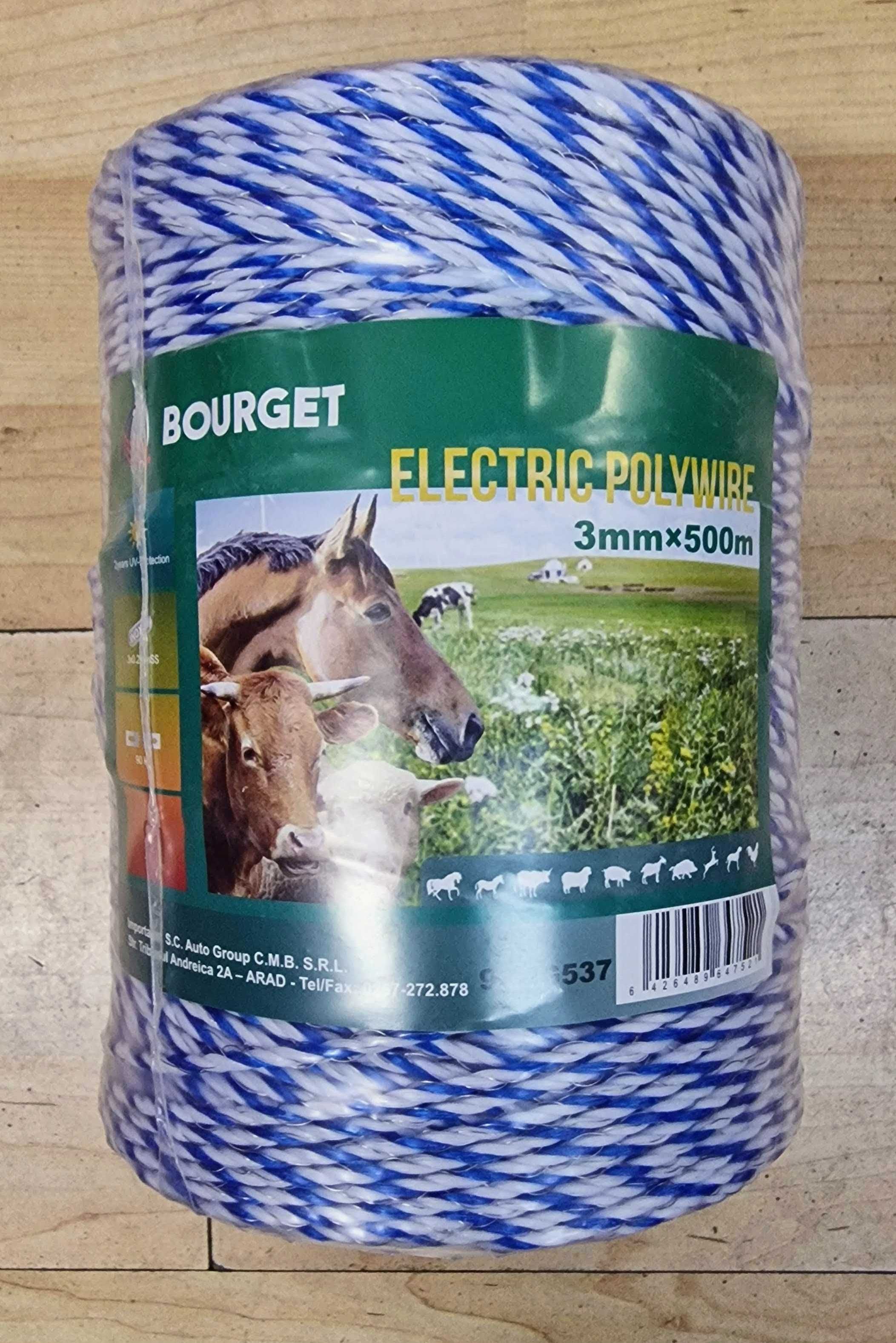 Rola fir alb-albastru  3x0.2mm Inox  500m gard electric