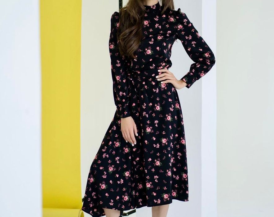 Платье из вискозного шелка