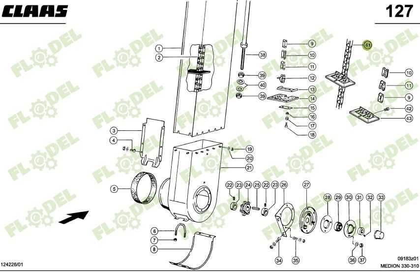 Lant elevator boabe combina agricola CLAAS LEXION 735916