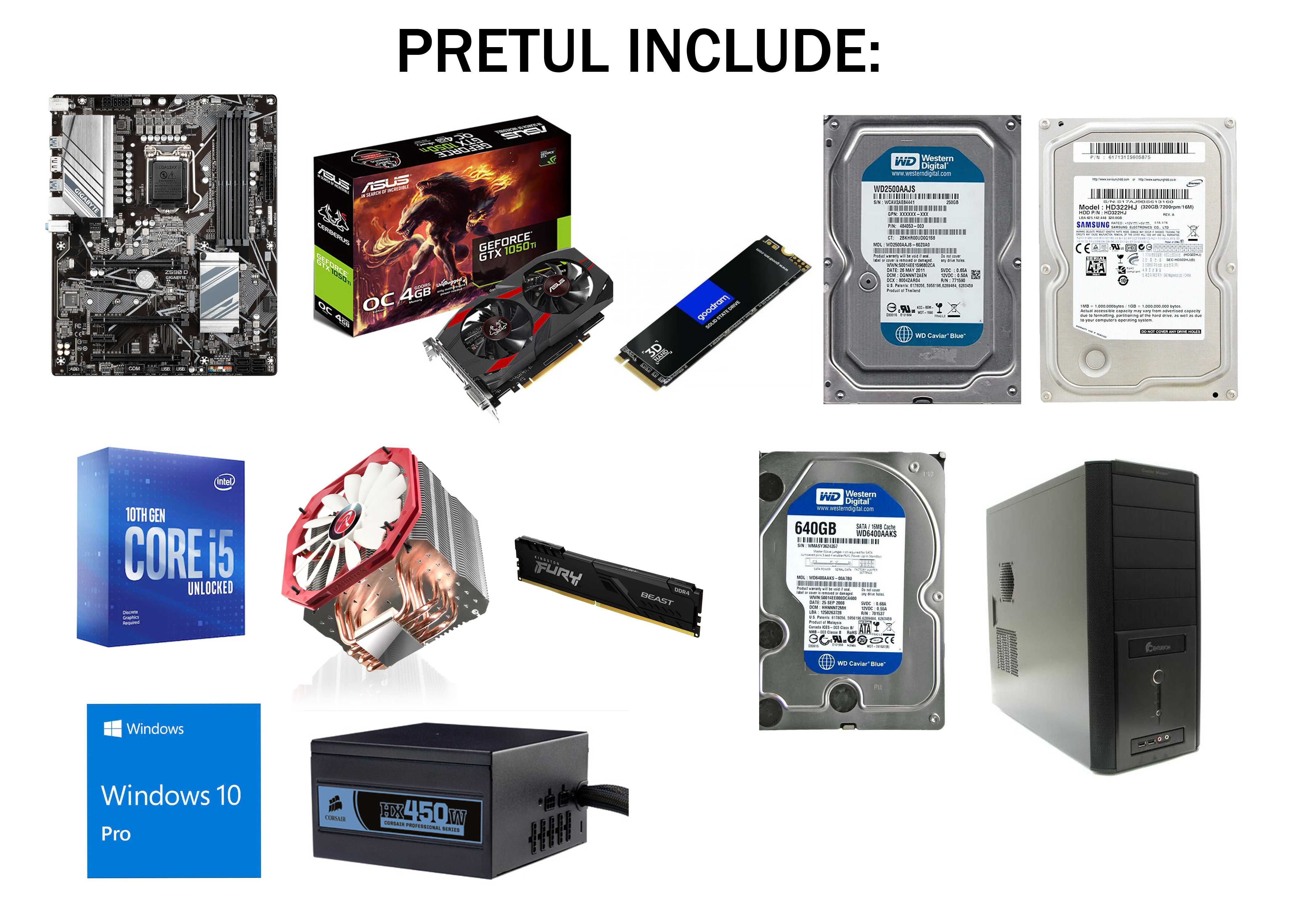 PC Gaming - Intel i5 10600KF, GTX 1050 Ti, 16GB RAM, 1.7TB (HDD + SSD)