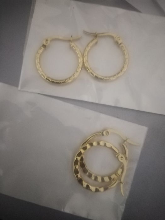 5 perechi cercei placati aur 14k