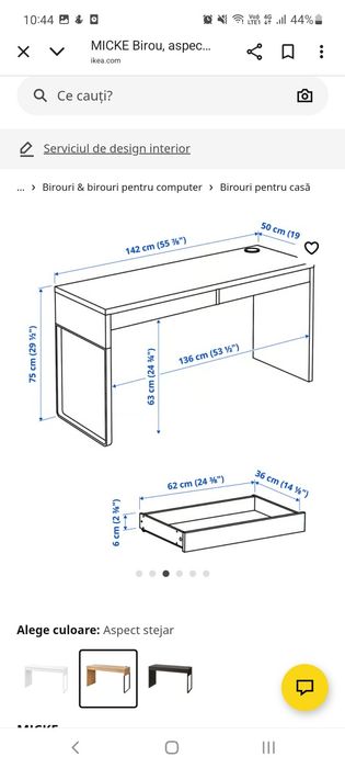 Birou Ikea, Micke 142/50