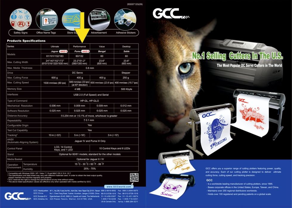 Режещ плотер GCC Puma 3 60см