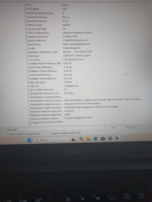 Laptop Acer Asipre 5