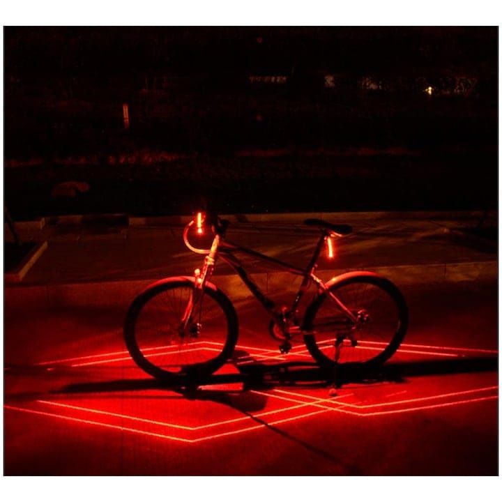 Stop laser 5 LED 150 lm încărcare USB 350 mAh bicicleta cursiera mtb