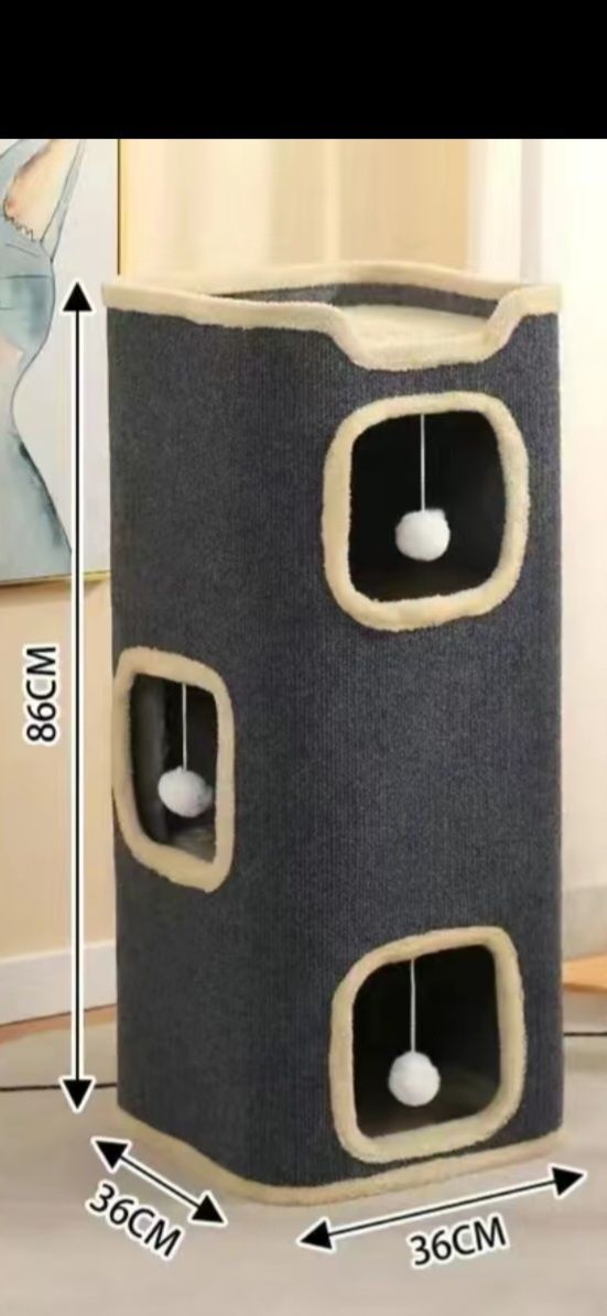 Кошкин дом, 3 этажный. Когтеточка