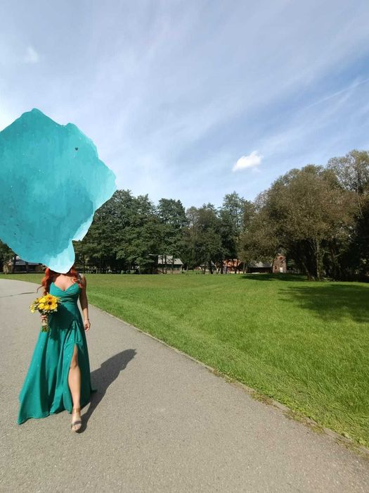 Rochie S verde purtata o singura data