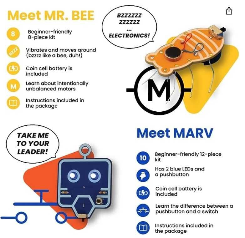 НОВ, оригинален комплект от 5 робота Wacky Robots